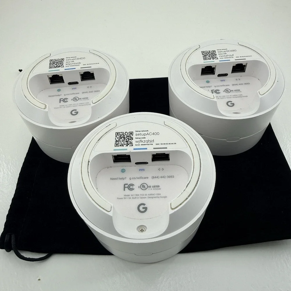 GOOGLE Dual-Band AC1200 Mesh Wi-Fi Routers Lot of 3 AC-1304 5289